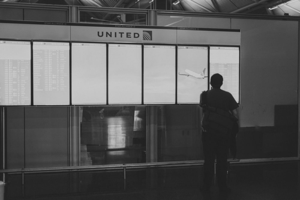 United Departure board