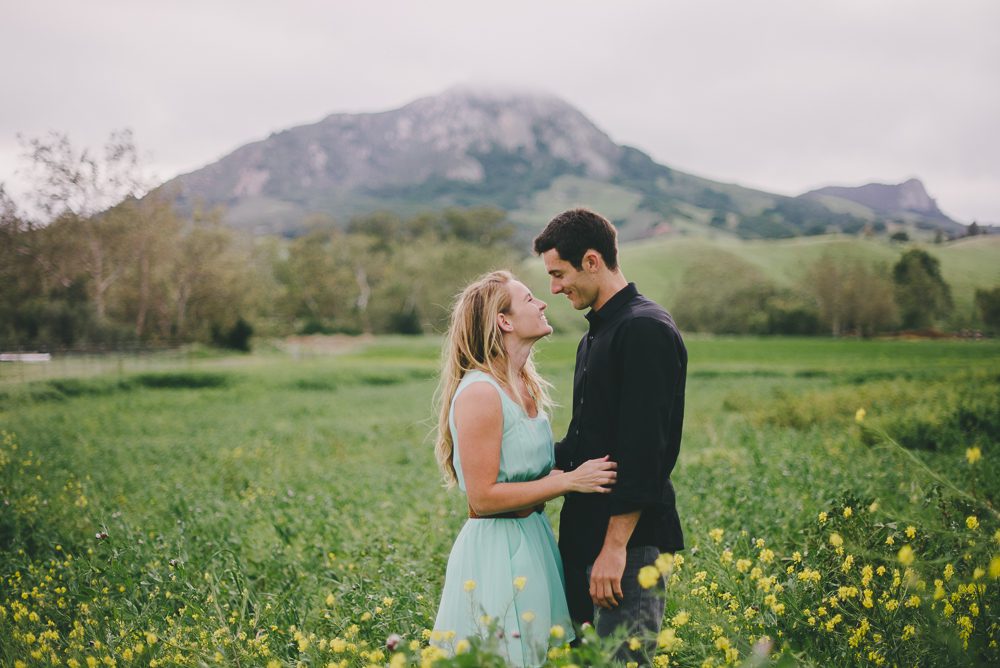 Engagement Photos in a mustard Field