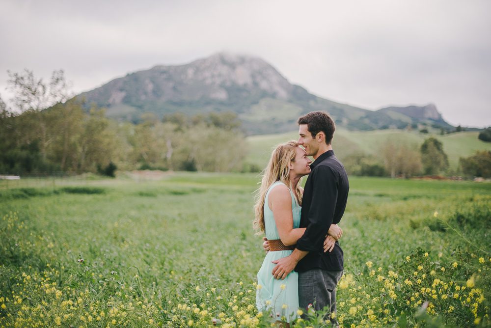 Engagement Photos in a mustard Field