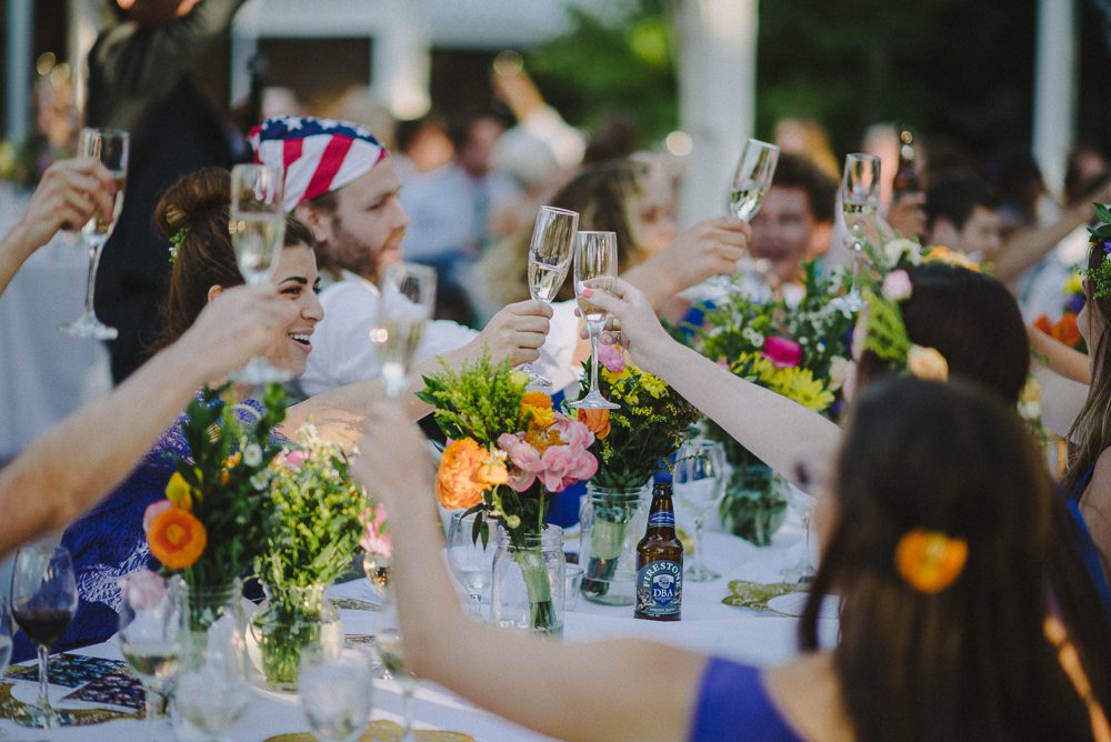 wedding toasts - glasses being raised