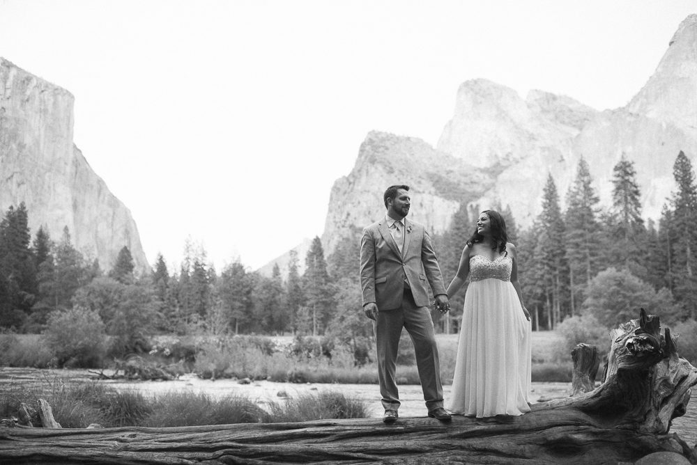 Bride and Groom at Yosemite Wedding