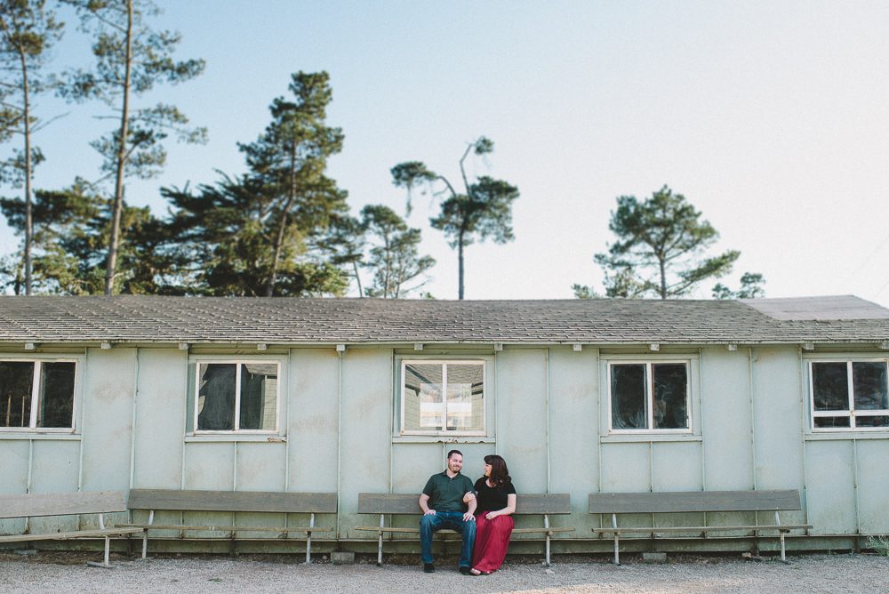 Engagement photography at Camp Yeager recreation room