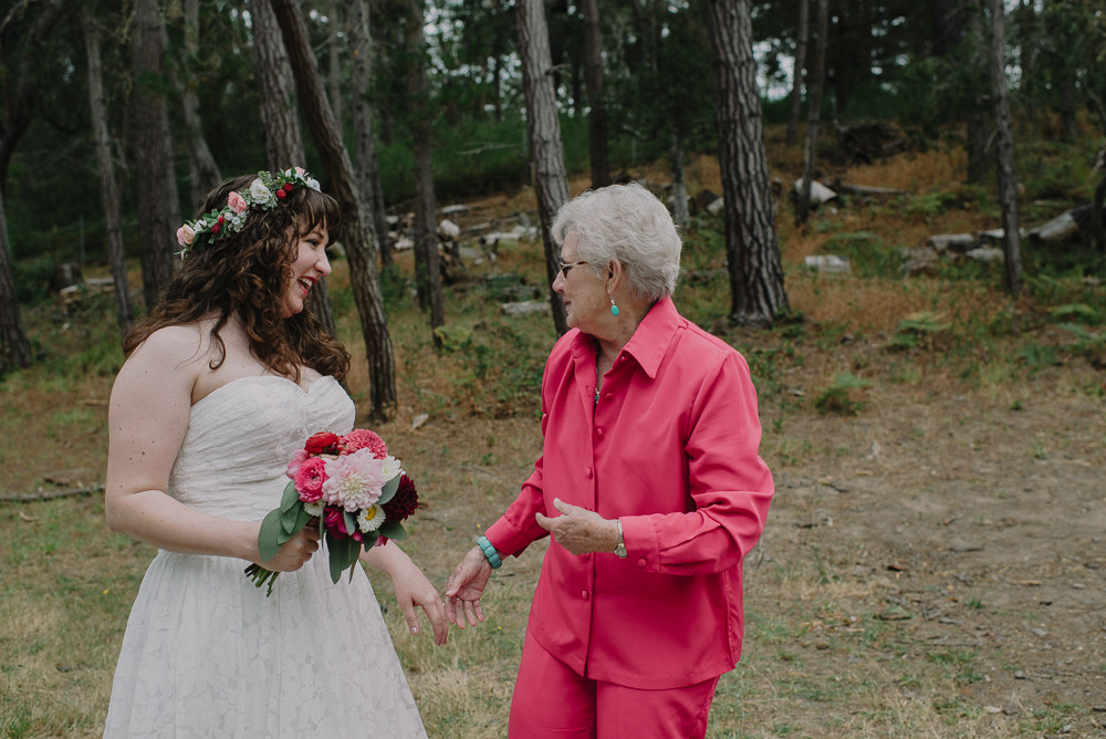 bride with her grandmother just after getting married