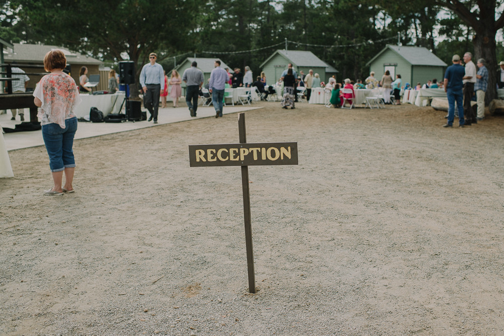 reception sign at camp yeager