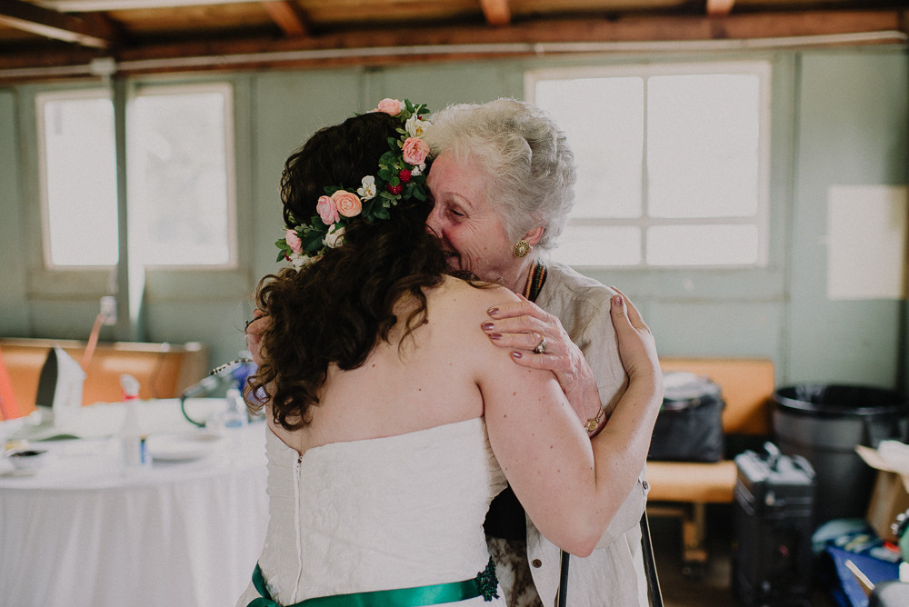 grandma kissing the bride
