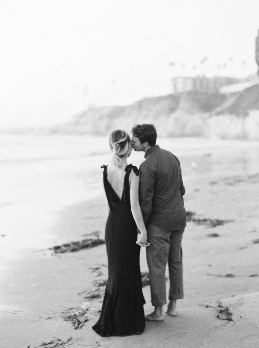 Black and White Film Engagement Photography